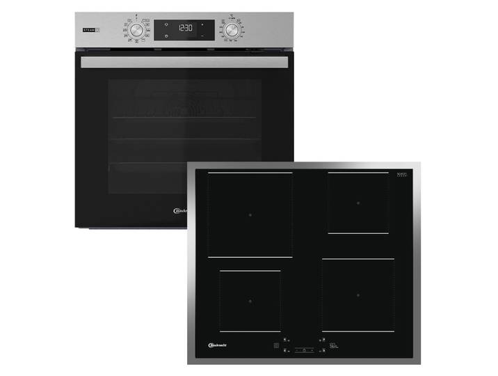 BAUKNECHT Backofen-Set BAKO 780 Steam IND IN , Energieeffizienz: A+, schwarz (inox), Herdsets, GentleSteam – für ein saftiges Inneres und ein knuspriges Äußeres, Backofen-Set