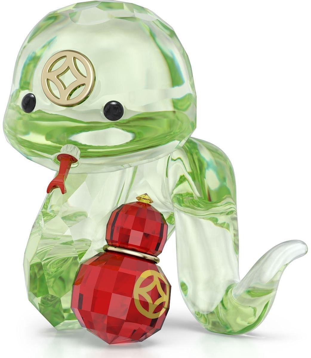 Swarovski Asian Symbols Schattige Slang 5692854 - Groen kristallen beeldje voor decoratie