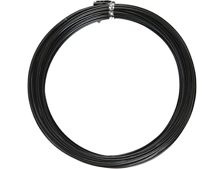 Aluminium draad, dikte 2 mm, zwart, rond, 10m