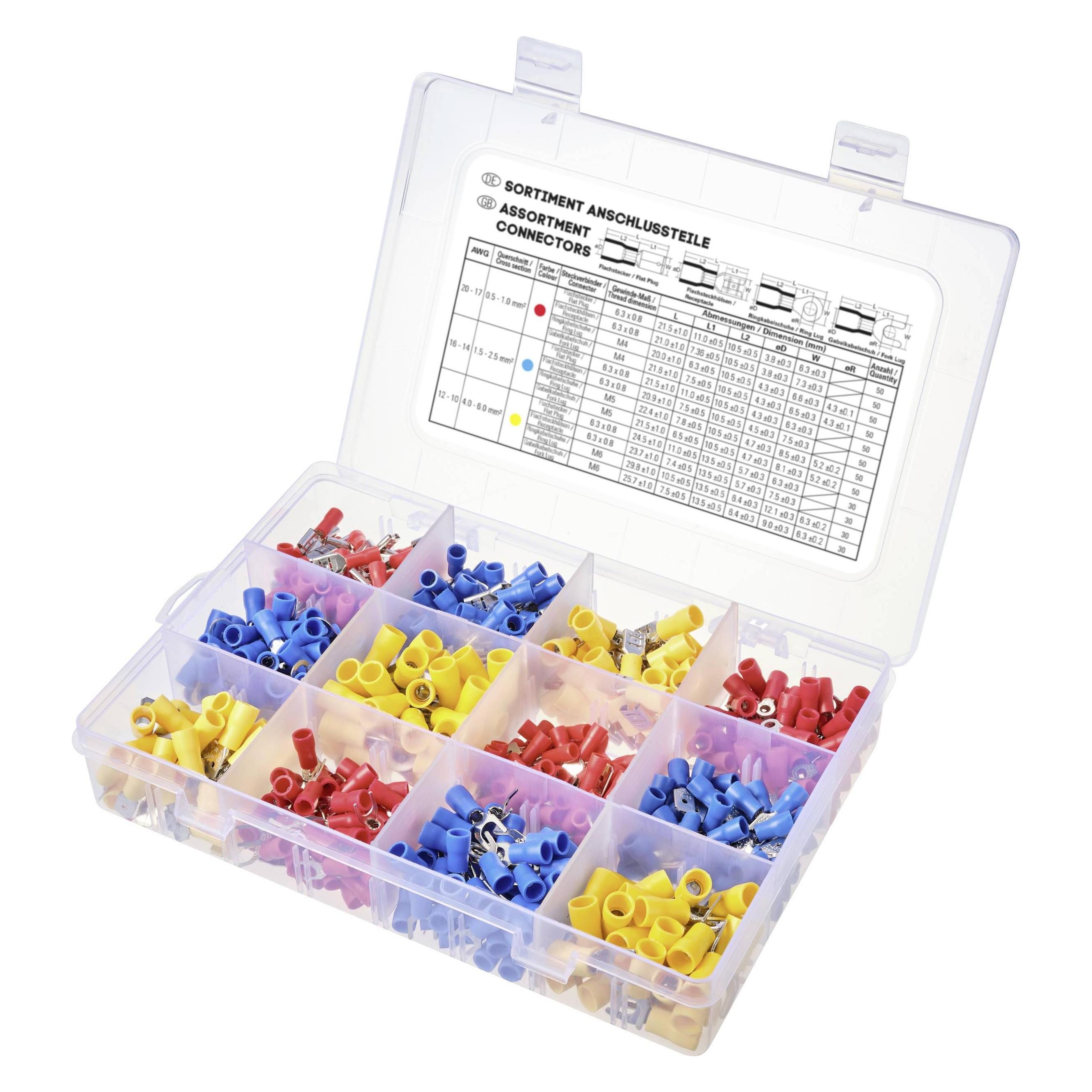 Tru Components TC-11894508 Quetschverbinder-Sortiment 0.5mm² 6.0mm² Rot, Blue, Gelb 520St. (TC-11894508)