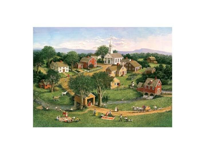 Cobble Hill 1000 stukjes puzzel - picknick bij de brug - sample poster inbegrepen