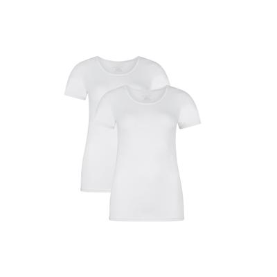 Unterhemd BAMBOO BASICS "T-Shirt KATE 2er Pack", Damen, Gr. XL, N-Gr, weiß, Obermaterial: 68% Viskose CV. 28% Baumwolle CO. 4% Elasthan EL., Unterhemden Unterhemd