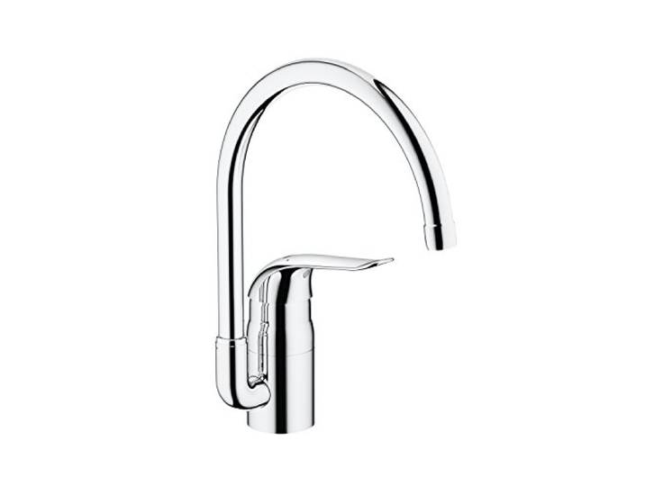 GROHE EuroPro, Küchenarmatur, einfache Montage, hochwertige Verarbeitung Einhand-Spültischbatterie für die Küche, hochwertige Keramikkartusche, pflegeleichte Chromoberfläche (chrom, 32786000)