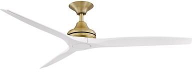 "Virginia 3 Blade Indoor/Outdoor Ceiling Fan - Brushed Brass/White, 60"" - Ballard Designs"