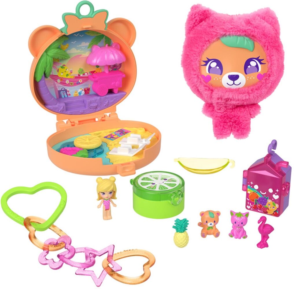 Polly Pocket Figuras mini estuche osito de peluche Mattel.