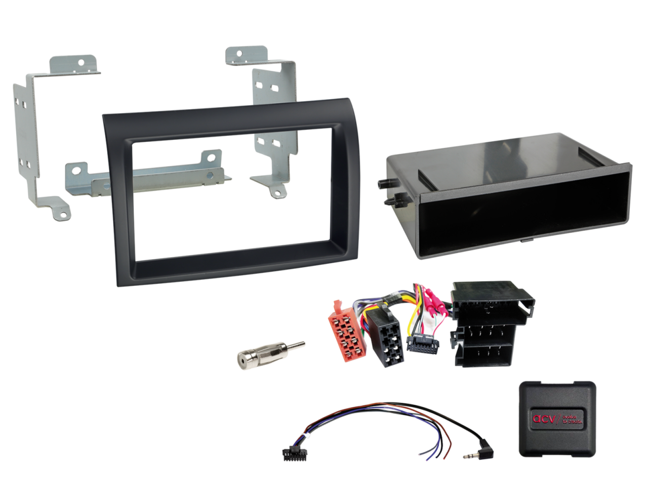 ACV 2-DIN Kit mit Fach Citroen/Fiat/Opel/Peugeot LFB schwarz