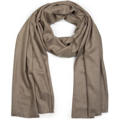 Schal STYLEBREAKER "Unifarbener Schal mit Fransen", Damen, grau (taupe), Obermaterial: 100% Viskose CV., Modisch, Modetücher Schal