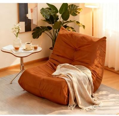 Modern Accent Chair with Ergonomic Curved Button-Tufted Detail & High-Density Memory Foam by GDFStudio