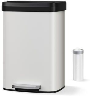Garvee 13.2 Gal (50L) Stainless Steel Step Trash Can, Soft-Close Lid, Odor Filter, Fingerprint-Resistant Kitchen Bin