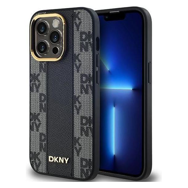 DKNY DKHMP13LPCPVSLK iPhone 13 Pro / 13 6.1" czarny/black hardcase Leather Checkered Mono Pattern Ma (Apple iPhone 13, Apple iPhone 13 Pro) (DK000204-0)