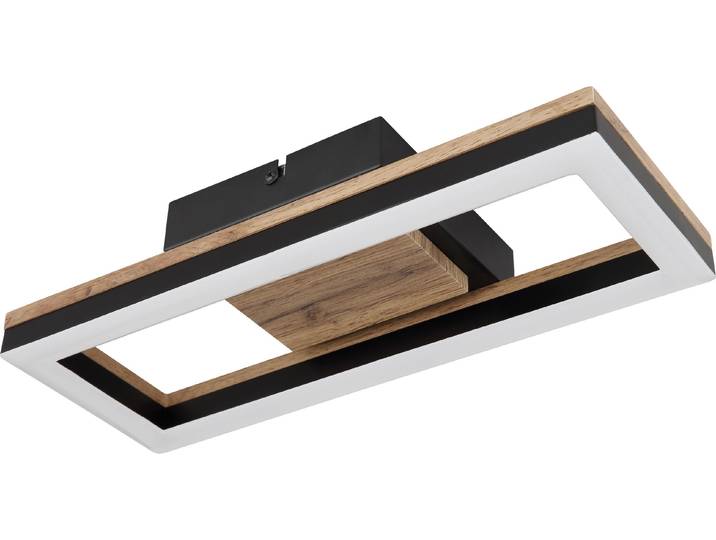 LED-Deckenleuchte - Braun - Schwarz - MDF - Metall - 13 x 35 cm