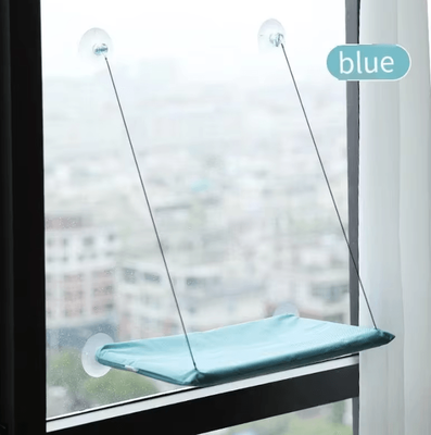 Inspire Curations Winter Window Hammock Cat Bed With Suction Cups & Climbing Lounge light Cyan