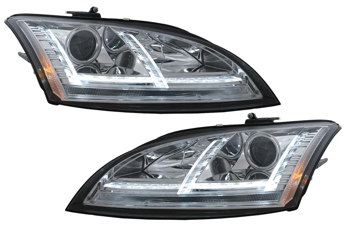 LED Tagfahrlicht Xenon Scheinwerfer für Audi TT 8J 2006-2010 Dynamisches Blinklicht Chrom.