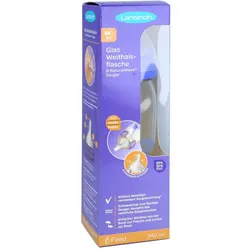 LANSINOH Weithalsflasche Glas 240 ml mit Sauger M