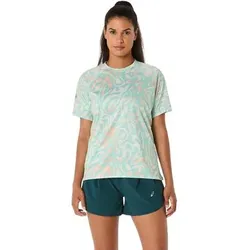 ASICS Damen T-Shirt ROAD LITE-SHOW SS TOP, Größe L in Grau Grau