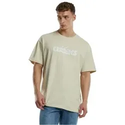 Urban Classics Herren T-Shirt UC CURSIVE BOLD LOGO HEAVYY OVERSIZED Relaxed Fit 00208 Beige XL