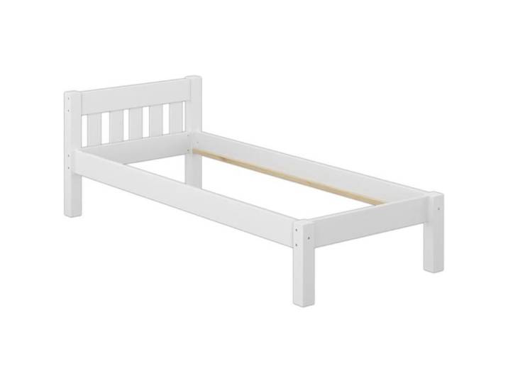 Cadre de lit simple style contemporain pin massif blanc 90x200 lit enfant sans literie 60.38-09WoR