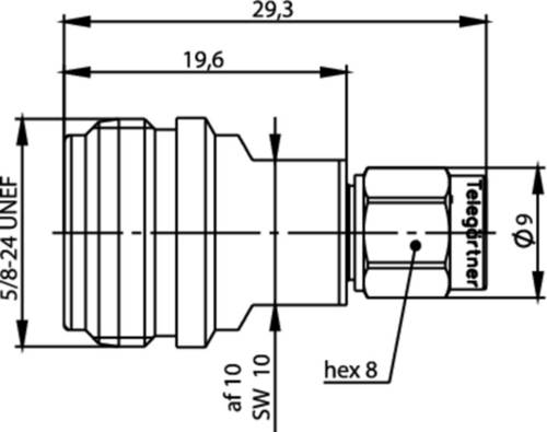 Telegärtner 100024218 100024218 Koax-Adapter N-Buchse - SMA-Stecker 1St.