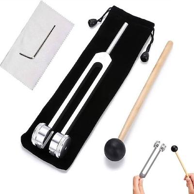 128 Hz das Heilinstrument, sensorisches Stimmgabel-Set aus Aluminiumlegierung mit Silikonhammer, Reinigungstuch Aufbewahrungstasche, Klangtherapie, Yoga und Meditationszubehör