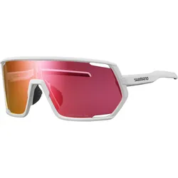 Shimano, Unisex, Sportbrille, Unisex Brille Technium RD (Matte Weiss, Red, Weiss, ridescape rd), Weiss, Rot, Mehrfarbig
