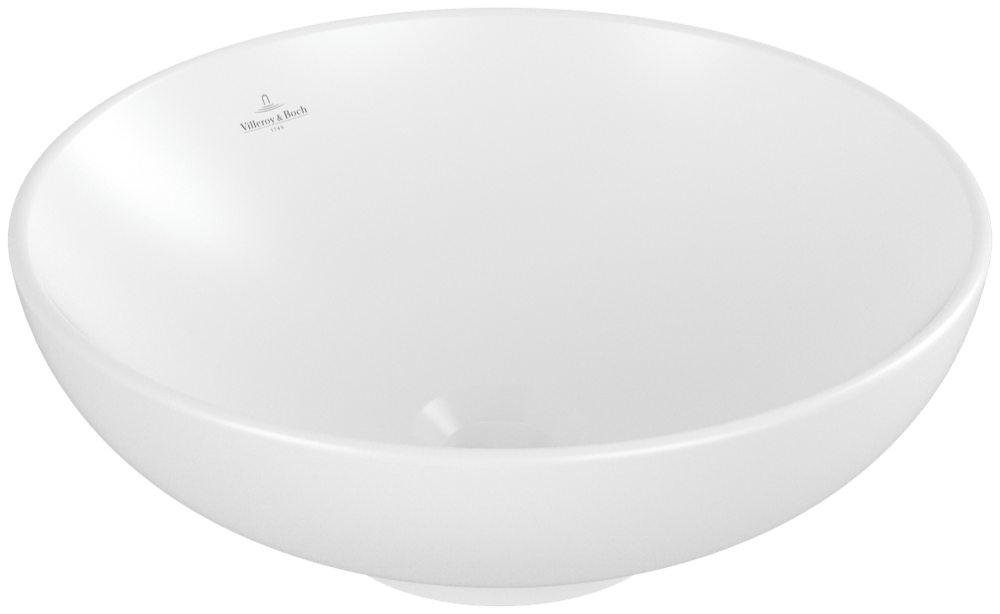Villeroy & Boch Loop & Friends Aufsatzwaschbecken, 420 x 420 x 150 mm, Stone White CeramicPlus, ohne 4A4601RW