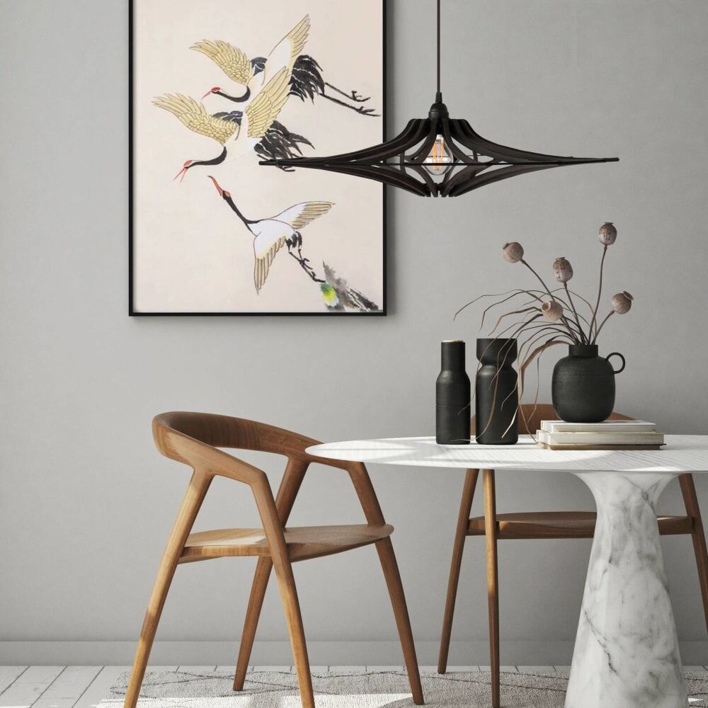 CAMIF Suspension en bois noir d65 Noir 65x17x65cm