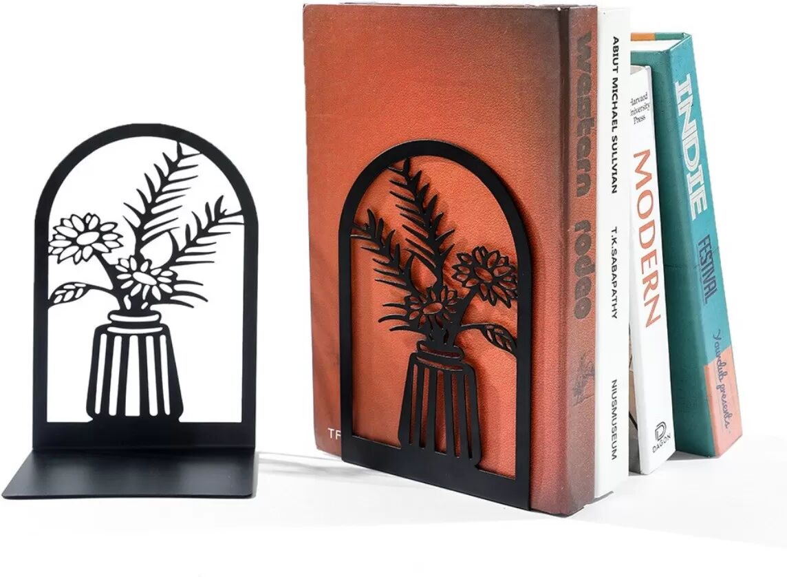 INF Dekorative Buchstützen aus Metall im L-Design - Buchstützen für Schreibtisch und Regal