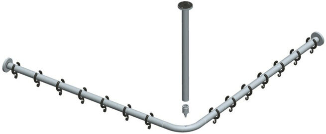 Keuco Ensemble tringle à rideau de douche Plan chromé, pour douche 80x80 cm (14936010800)