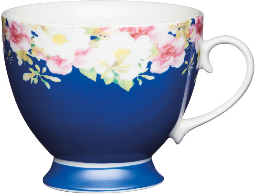 KitchenCraft Blue Floral Bone China Cup Blue 12