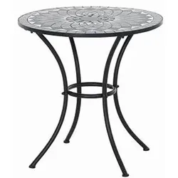Gartentisch Mosaik ca. 60x71 cm Schwarz