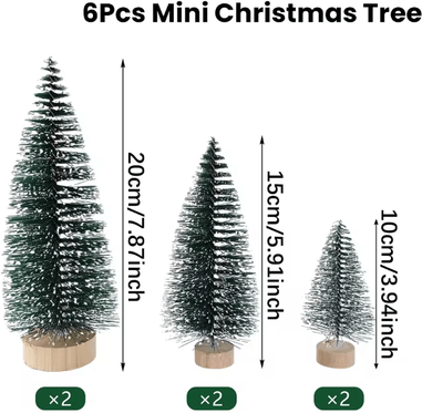 Uplift Curations Mini Sisal Christmas Tree Tabletop Decor With Wooden Base 6