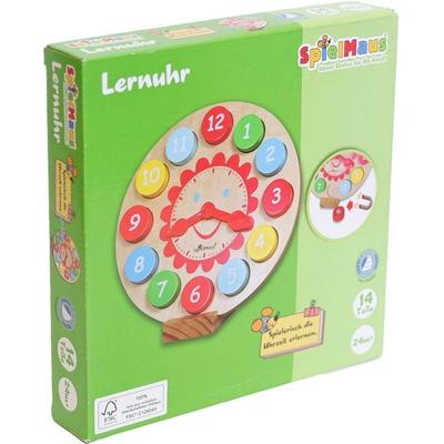 SpielMaus Holz Lernuhr