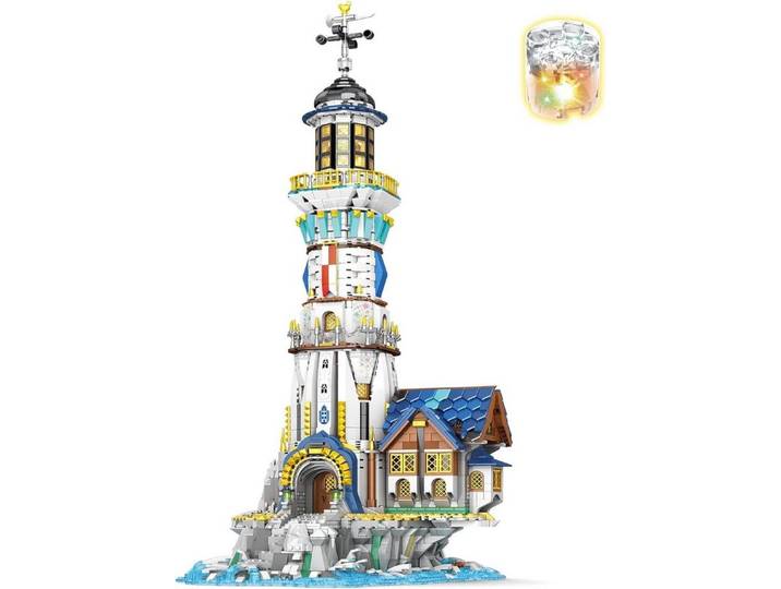 Reobrix 66028 Leuchtturm European Century mit Beleuchtung Konstruktionsspielsteine, (3228 St)