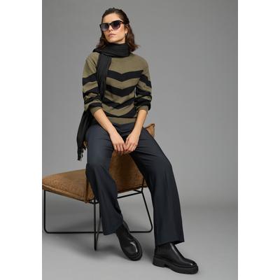 Schal LAURA SCOTT, Damen, schwarz, Web, Kunstfaser, unifarben, Modetücher Schal, mit modischen Fransen in klassischen Unifarben