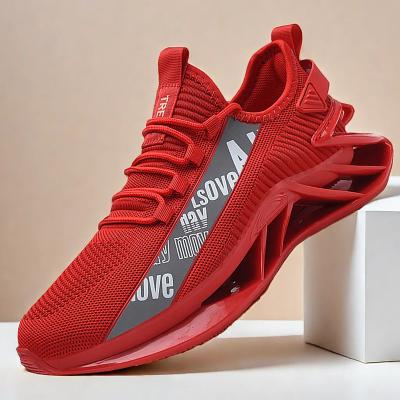 LightInthebox Men's High-Performance Athletic Sneakers in Vibrant Red – Lightweight, Breathable, and Durable Design for Running and Sports