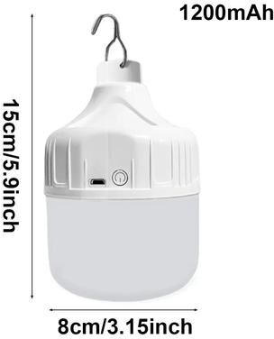 Daily Deals Depot High Brightness Portable USB Rechargeable LED Pendant Light, Waterproof Outdoor Lamp Ideal For Camping, Emergency white Plus