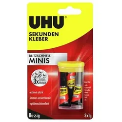 UHU Sekundenkleber blitzschnell MINIS 1g 3 Stück