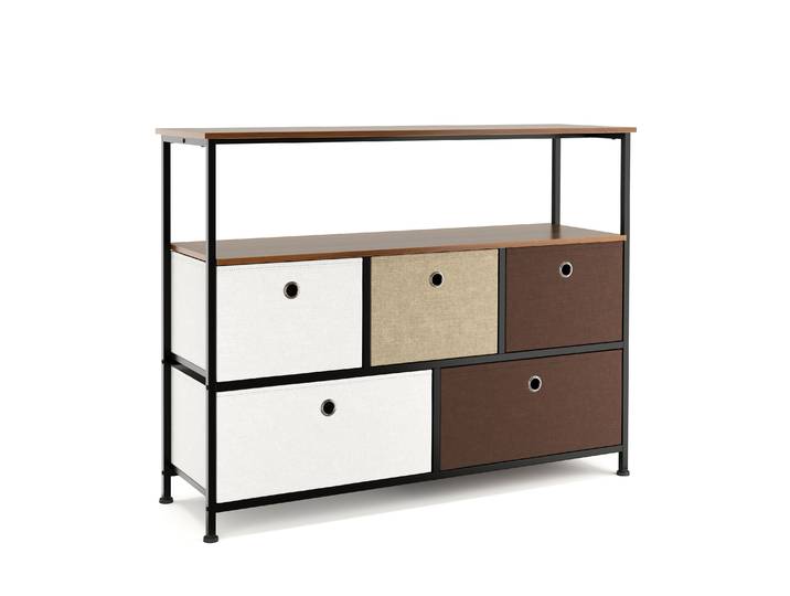 Sideboard MIKA 100 x 78 cm braun/weiss