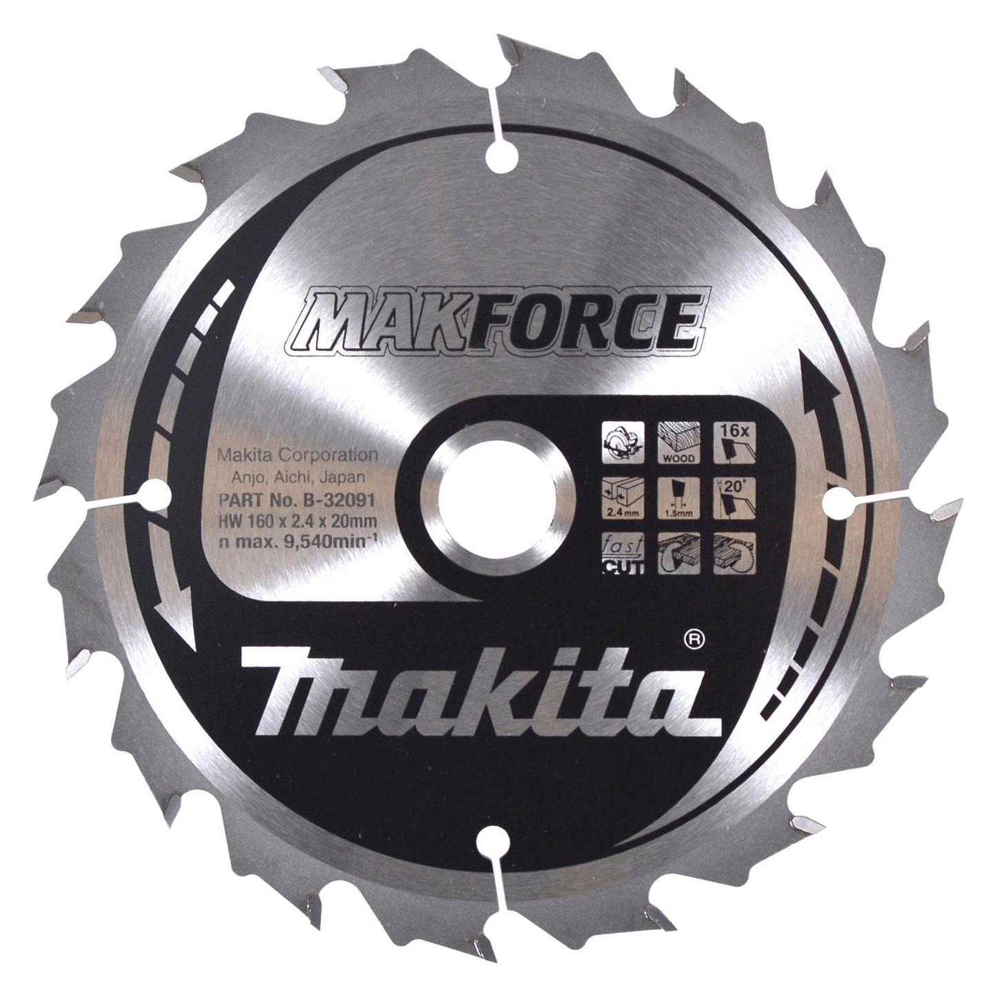 Makita MAKFORCE Sägeb. 160x20x16Z (B-32091)