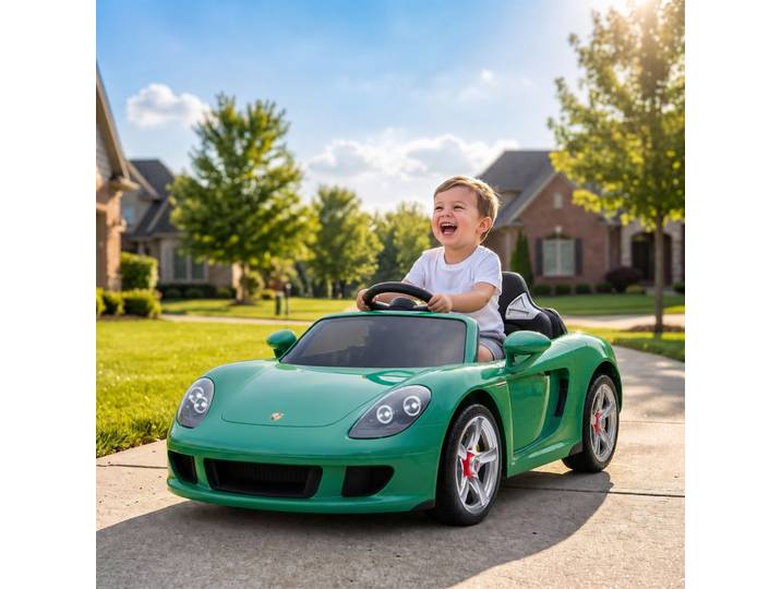 AIYAPLAY Voiture Porsche Carrera GT 12V Télécommande Vert Enfant