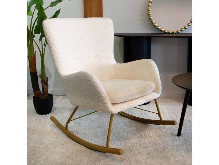 Milton & Oldbrook Teddy Chaise à Bascule Ferrara Blanc Or