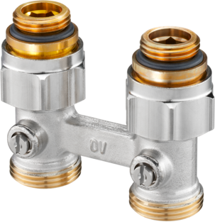Oventrop Multiflex F Raccord à vis d'arrêt ZB 1015883 laiton nickelé, G 2000 / 2xG 3/4 AG