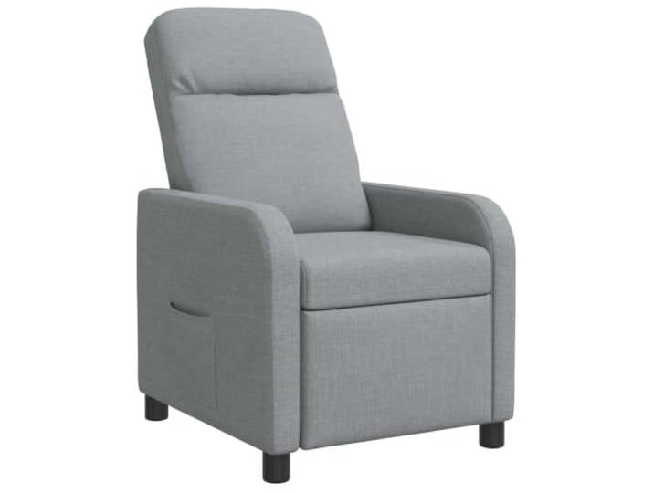 YUTAASU Recliner Chair Light Gray Fabric Adjustable 115-160 Degree, Polyester Upholstery, Metal Wood Frame, Easy Clean