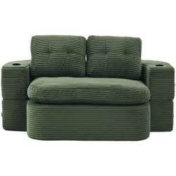 SCHLAFSOFA 2-in-1 Cordstoff Liegefunktion
