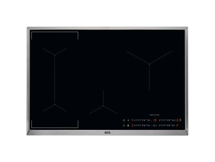 AEG IKS8444SXB Autarkes Kochfeld / Induktion / Serie 6000 mit Bridge / Hob²Hood / Slider-Bedienung / 80 cm / Edelstahlrahmen / 4 Kochzonen / Bridge-Funktion / Powerfunktion / Kindersicherung, 949597984