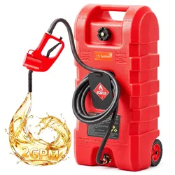 VEVOR Kraftstofftrolley, 56,78 L, Kraftstoffkanister mit Schwerkraft- & Handpumpenmodus, Benzinkanister, 3 m Förderschlauch & Handpumpe, Gasbehälter für Motorboote, Geländefahrzeuge, Benzin & Diesel