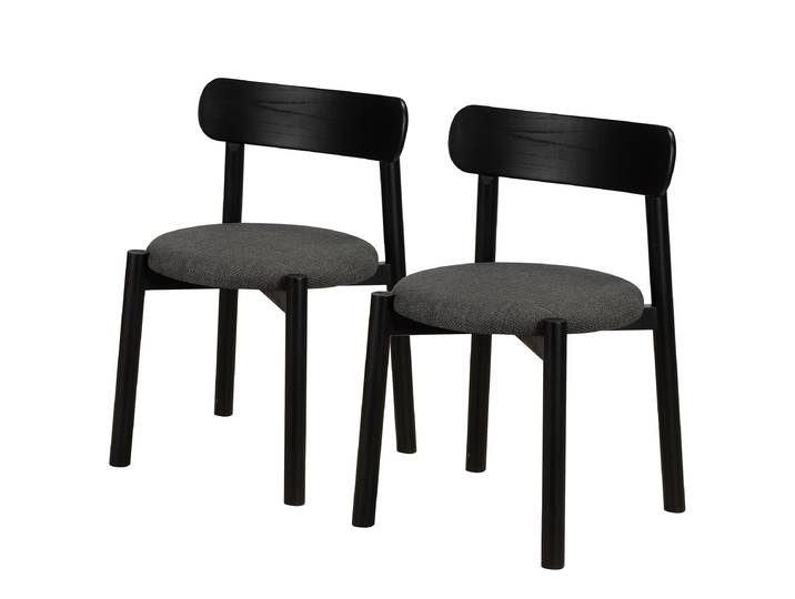 Chaise à manger TARO 2 pièces 49 x 75 x 46cm Gris/Anthracite/Noir