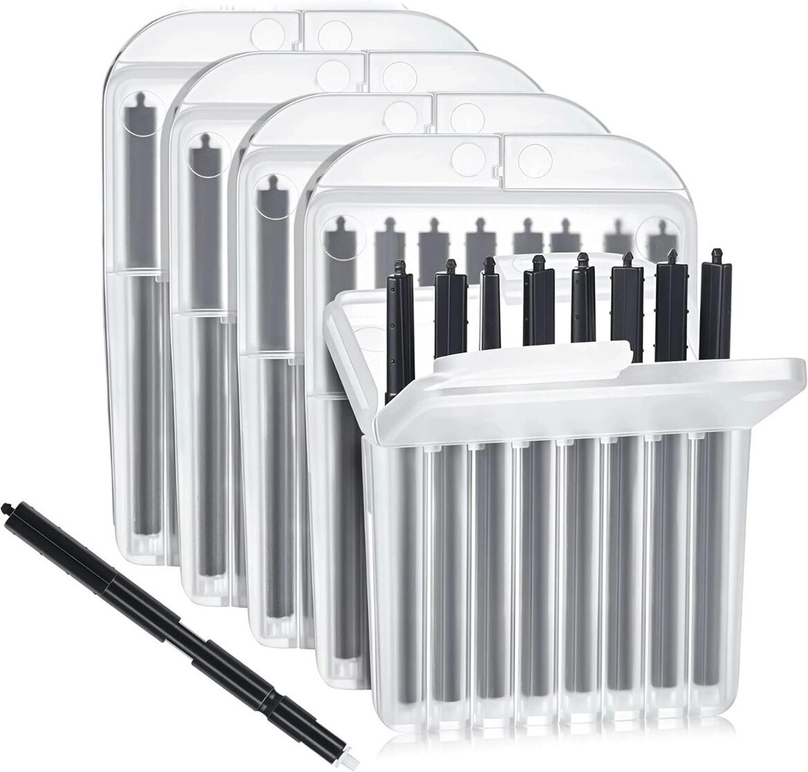 INF Transparentes Wachs-Schutzgitter für Hörgeräte, kompatibel mit Phonak - ABS Schwarz, 5-Box-Pack