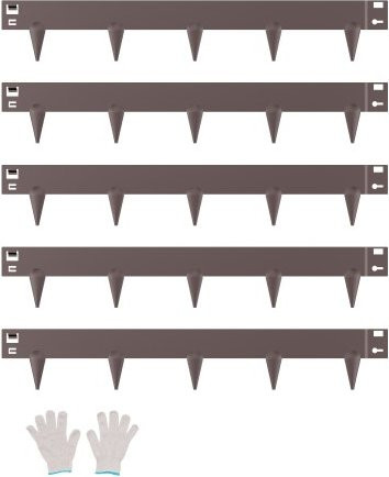 VEVOR Gazonrand 5-delige set, Bruin, Verzinkt staal, B: 99 cm, H: 15,6 cm, D: 0,156 cm