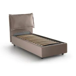 Aphrodite - Einzelbett, Taupe, Abnehmbar, Made in Italy